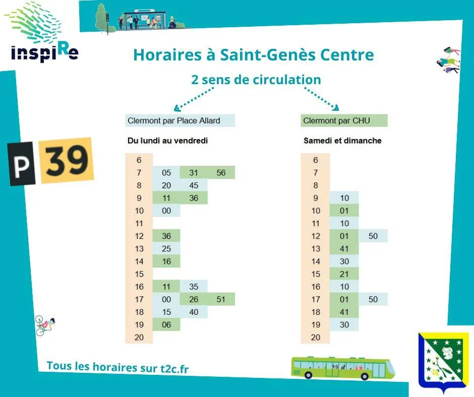 Inspire - Horaires à Saint-Genès-Centre